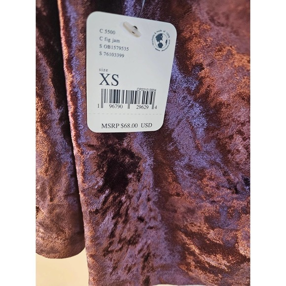 NWT Free People All Night Velvet Camisole in Fig Jam Size XS - Picture 7 of 7